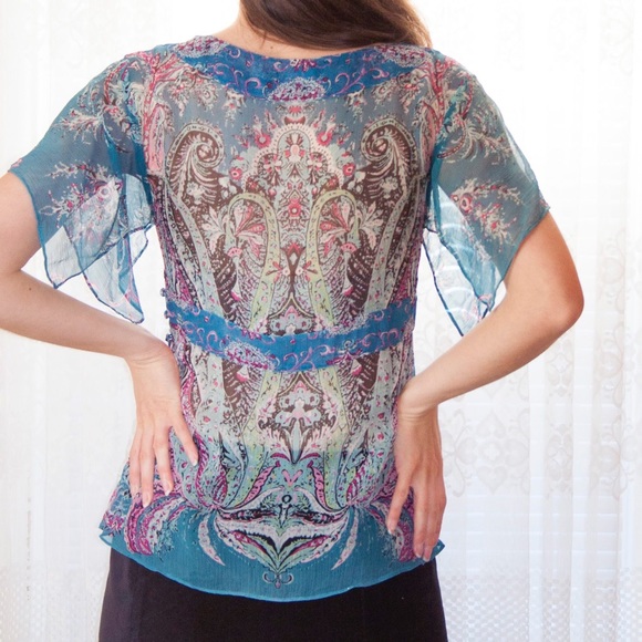 The Limited Paisley Silk Blouse - Picture 2 of 8